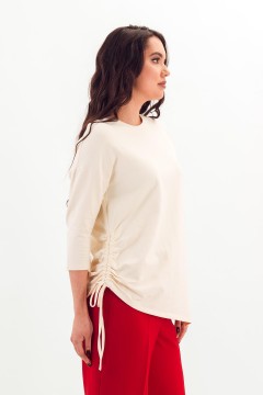 Туника молочного цвета из футера Braslava(фото4)
