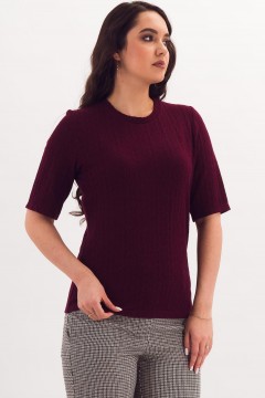 Футболка вязаная бордового цвета Braslava