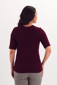 Футболка вязаная бордового цвета Braslava(фото4)