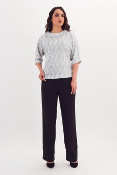 Джемпер трикотажный серо-молочного цвета с принтом Braslava(фото2)