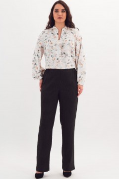 Брюки тёмно-серые в полоску Braslava