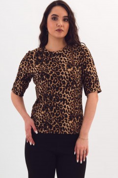 Футболка трикотажная с леопардовым принтом Braslava
