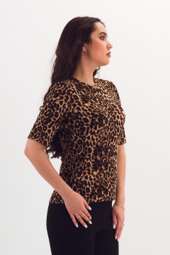 Футболка трикотажная с леопардовым принтом Braslava(фото3)