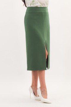 Юбка зелёная с разрезом по переду Braslava(фото3)
