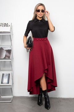 Юбка бордовая на запах Эмбер №1 Valentina(фото2)