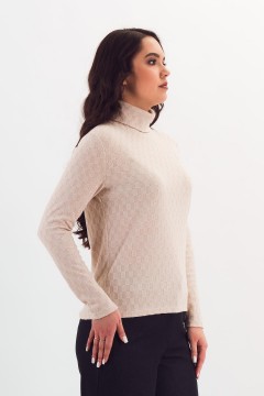 Водолазка трикотажная светло-бежевого цвета Braslava(фото4)