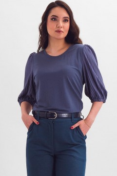 Блузка светло-синяя из трикотажа Braslava