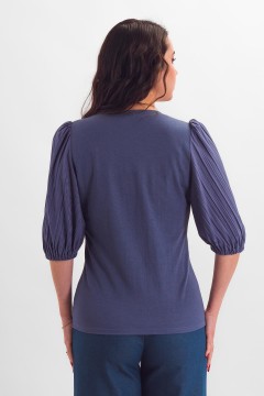 Блузка светло-синяя из трикотажа Braslava(фото6)