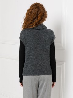 Жилет вязаный тёмно-серый Priz(фото6)