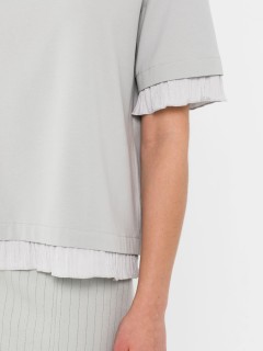 Футболка с эффектом многослойности в бледно-зелёном цвете Priz(фото4)