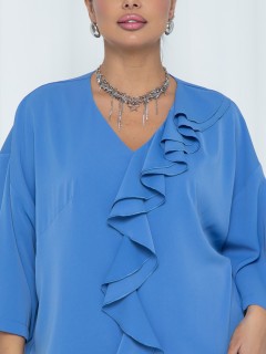 Платье голубого цвета с поясом Agata(фото4)