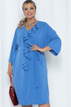 Платье голубого цвета с поясом Agata
