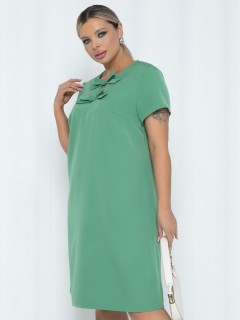 Платье А-силуэта зелёное с декором бантики Agata(фото4)