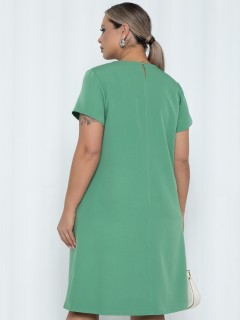 Платье А-силуэта зелёное с декором бантики Agata(фото5)