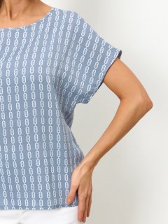 Блузка серо-голубая с короткими рукавами Jetty(фото5)