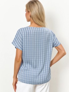 Блузка серо-голубая с короткими рукавами Jetty(фото7)