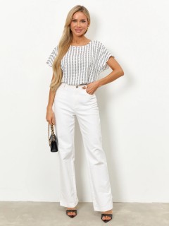 Блузка бело-чёрная с короткими рукавами Jetty(фото2)