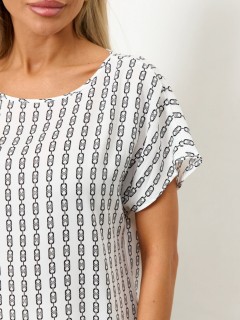 Блузка бело-чёрная с короткими рукавами Jetty(фото5)