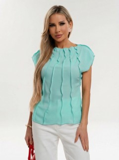 Блузка светло-бирюзовая из креп-шифона Jetty(фото3)