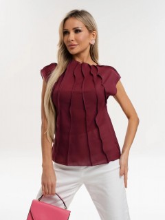 Блузка бордовая из креп-шифона Jetty(фото7)