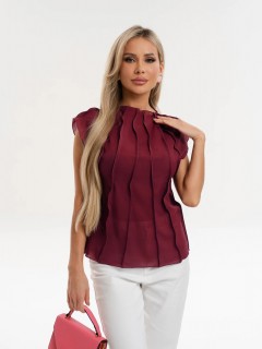 Блузка бордовая из креп-шифона Jetty(фото5)