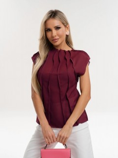 Блузка бордовая из креп-шифона Jetty(фото3)