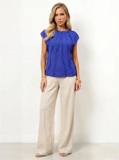 Блузка синяя из креп-шифона Jetty(фото4)
