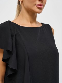 Платье длинное чёрное с воланом Jetty(фото4)