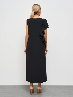 Платье длинное чёрное с воланом Jetty(фото8)