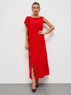 Платье длинное красное с воланом Jetty(фото3)