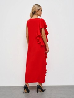 Платье длинное красное с воланом Jetty(фото8)