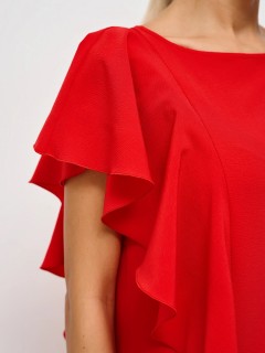 Платье длинное красное с воланом Jetty(фото5)