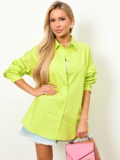 Рубашка хлопковая в цвете лайм с длинным рукавом Jetty(фото3)