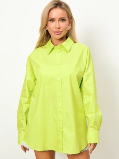 Рубашка хлопковая в цвете лайм с длинным рукавом Jetty(фото5)