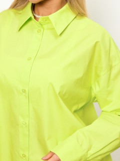 Рубашка хлопковая в цвете лайм с длинным рукавом Jetty(фото4)