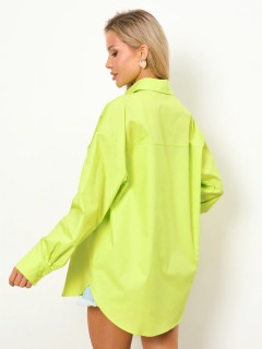 Рубашка хлопковая в цвете лайм с длинным рукавом Jetty(фото7)