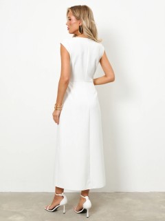 Платье длинное молочного цвета с разрезом Jetty(фото9)