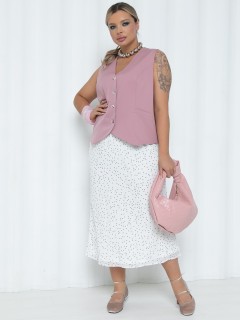 Юбка белая в горошек из шифона Agata(фото3)