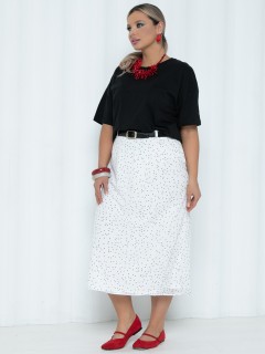 Юбка белая в горошек из шифона Agata(фото5)