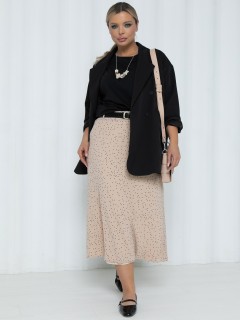 Юбка бежевая в горошек из шифона Agata(фото2)