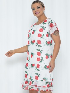 Платье шифоновое белое с цветочным принтом Agata(фото4)