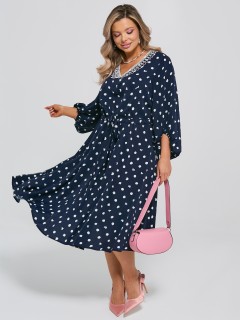 Платье тёмно-синее на кулисе с принтом Dora(фото7)