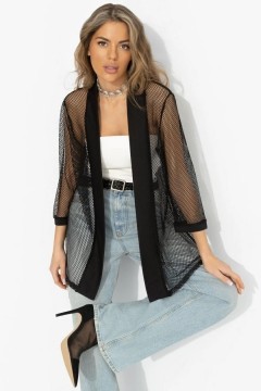 Кардиган чёрный оригинальный из сетки Charutti(фото3)