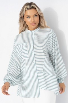 Рубашка в полоску асимметричного кроя Charutti(фото2)