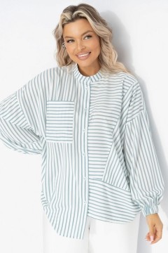 Рубашка в полоску асимметричного кроя Charutti(фото4)