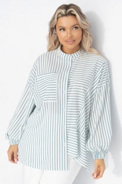 Рубашка в полоску асимметричного кроя Charutti(фото5)