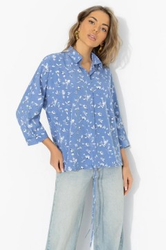 Блузка голубая на кулиске Charutti(фото5)