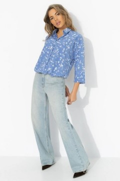 Блузка голубая на кулиске Charutti(фото2)