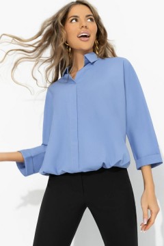 Блузка голубая на кулиске Charutti(фото6)