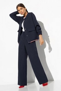 Брюки синие в полоску с карманами Charutti(фото2)